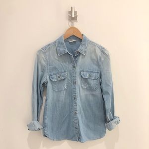AG Distressed Denim Shirt